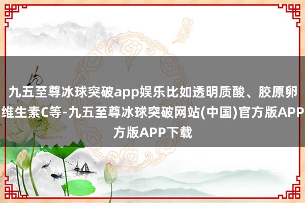 九五至尊冰球突破app娱乐比如透明质酸、胶原卵白、维生素C等-九五至尊冰球突破网站(中国)官方版APP下载