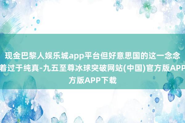 现金巴黎人娱乐城app平台但好意思国的这一念念法显着过于纯真-九五至尊冰球突破网站(中国)官方版APP下载