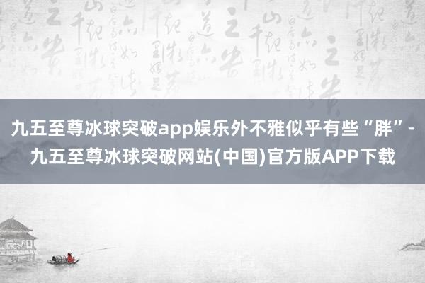 九五至尊冰球突破app娱乐外不雅似乎有些“胖”-九五至尊冰球突破网站(中国)官方版APP下载