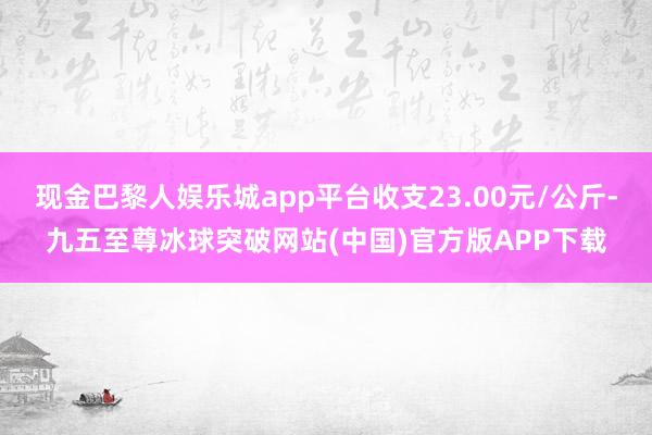 现金巴黎人娱乐城app平台收支23.00元/公斤-九五至尊冰球突破网站(中国)官方版APP下载